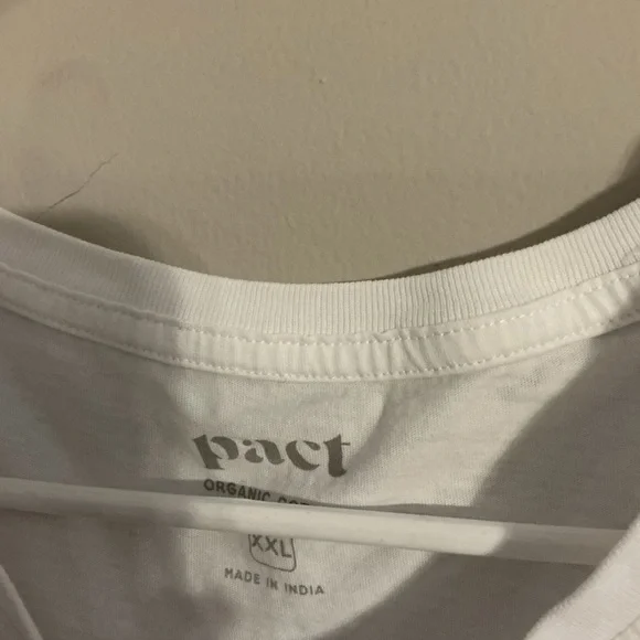 Pact White Short Sleeve Crewneck Tee Womens XXL Organic Cotton Basic Layering - Picture 5 of 5